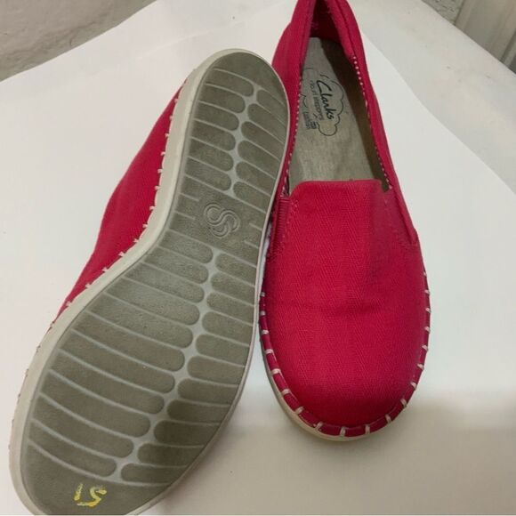 Cloudsteppers by Clarks Step Glow Slip Pink Canvas Loafer Flats Shoes Womens 5M - Picture 10 of 10